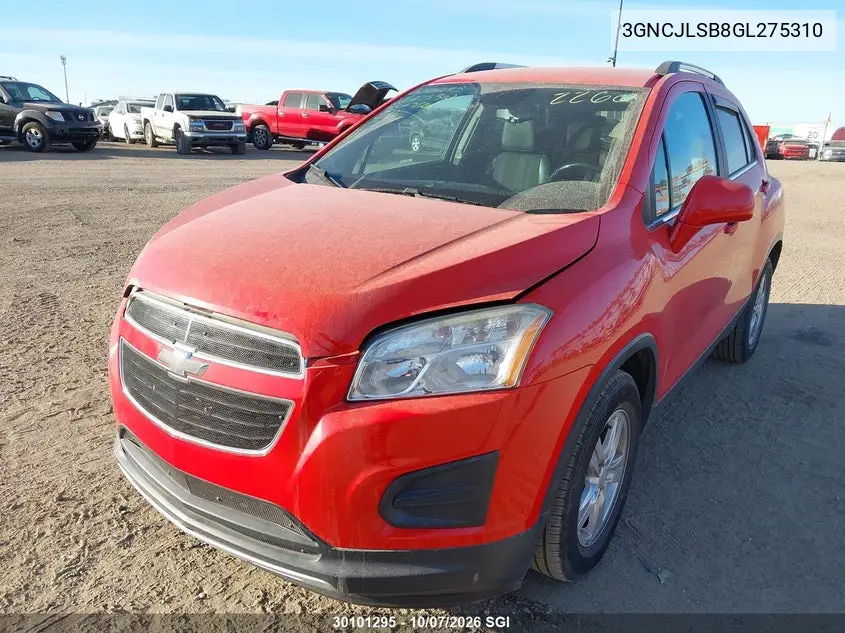2016 CHEVROLET TRAX VIN 3GNCJLSB8GL275310 — фото 2
