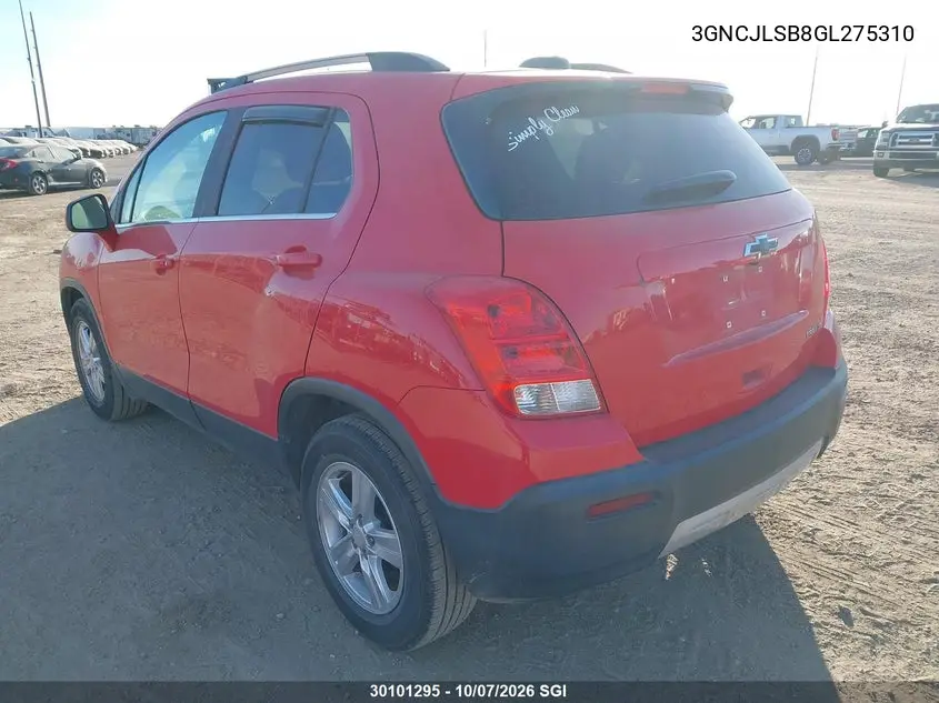 2016 CHEVROLET TRAX VIN 3GNCJLSB8GL275310 — фото 3