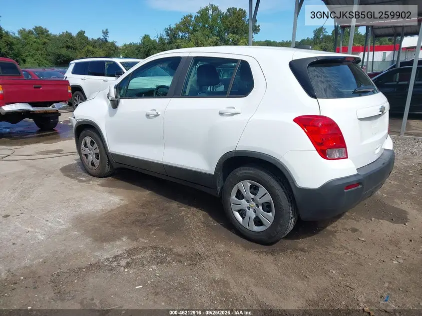 2016 CHEVROLET TRAX VIN 3GNCJKSB5GL259902 — фото 3