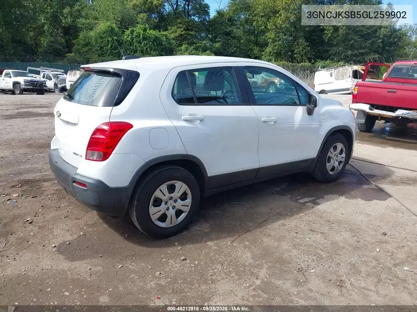 2016 CHEVROLET TRAX VIN 3GNCJKSB5GL259902 — фото 4