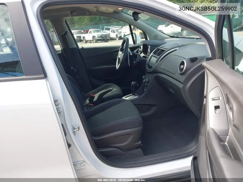 2016 CHEVROLET TRAX VIN 3GNCJKSB5GL259902 — фото 5