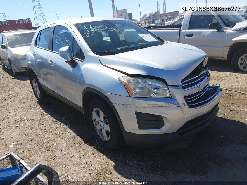 CHEVROLET TRAX 2016, VIN KL7CJNSBXGB676277