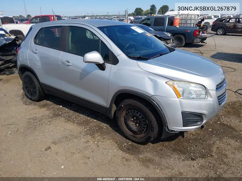 CHEVROLET TRAX 2016, VIN 3GNCJKSBXGL267879