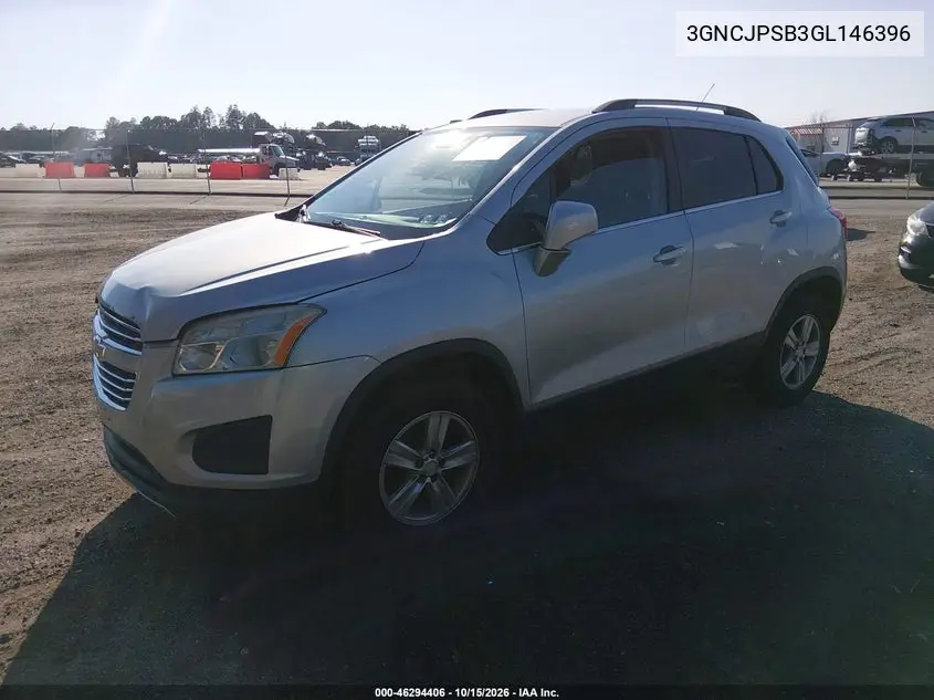 2016 CHEVROLET TRAX VIN 3GNCJPSB3GL146396 — фото 2