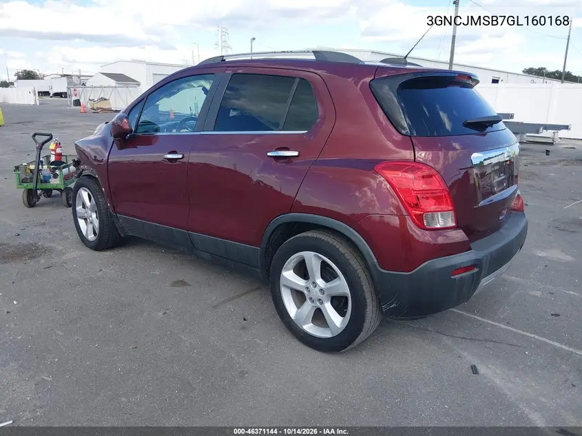 2016 CHEVROLET TRAX VIN 3GNCJMSB7GL160168 — фото 3