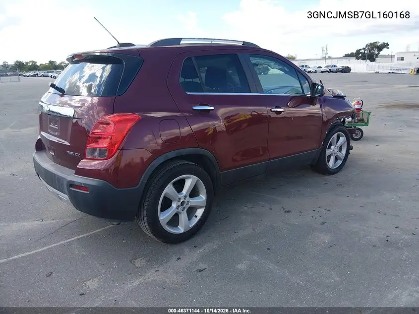 2016 CHEVROLET TRAX VIN 3GNCJMSB7GL160168 — фото 4