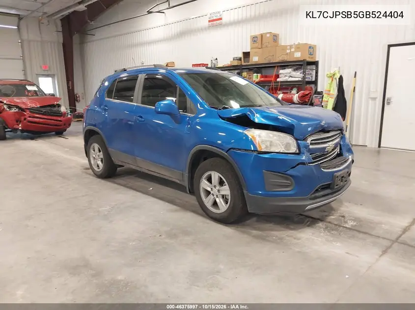 CHEVROLET TRAX 2016, VIN KL7CJPSB5GB524404