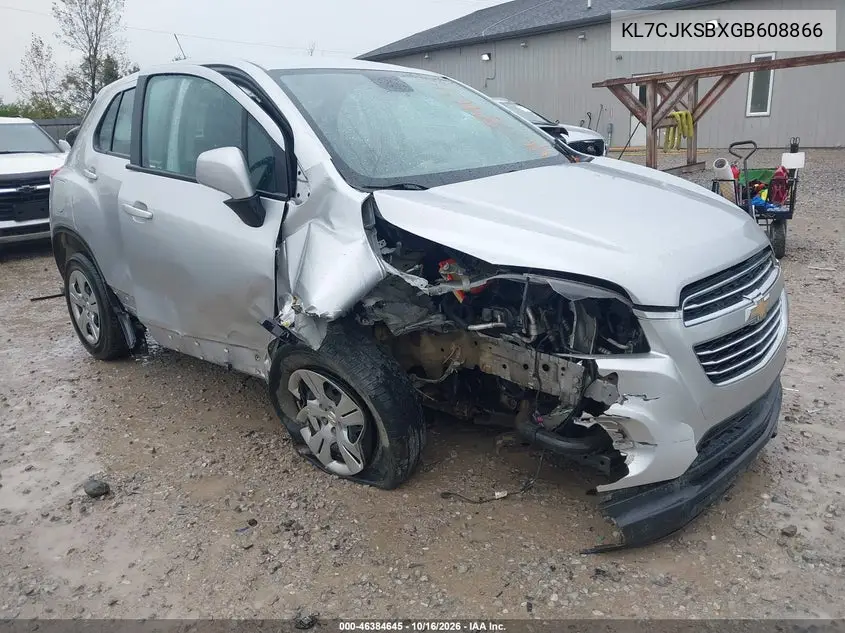 CHEVROLET TRAX 2016, VIN KL7CJKSBXGB608866