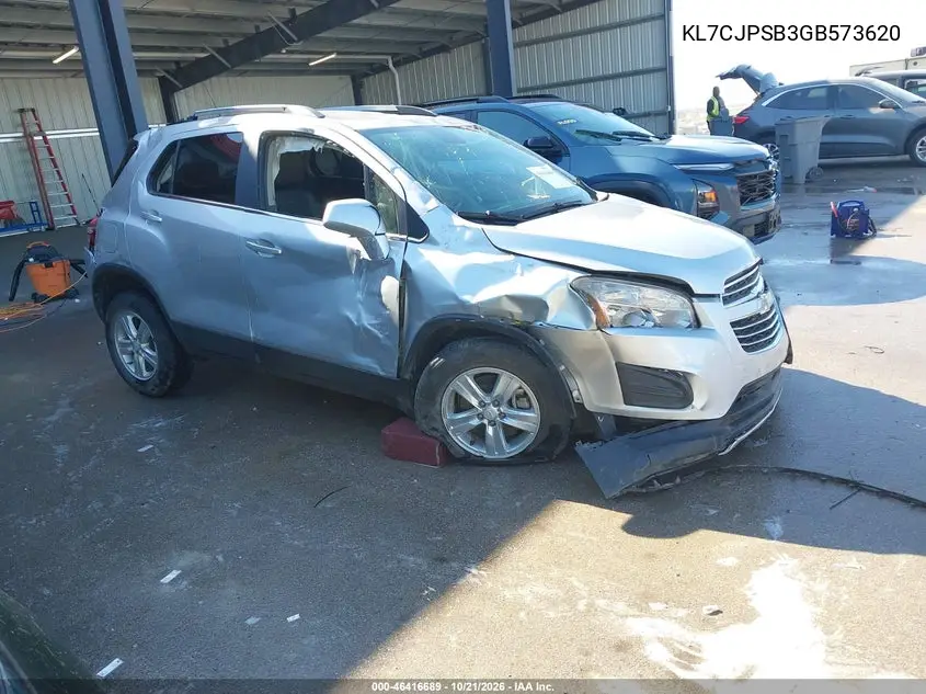 CHEVROLET TRAX 2016, VIN KL7CJPSB3GB573620