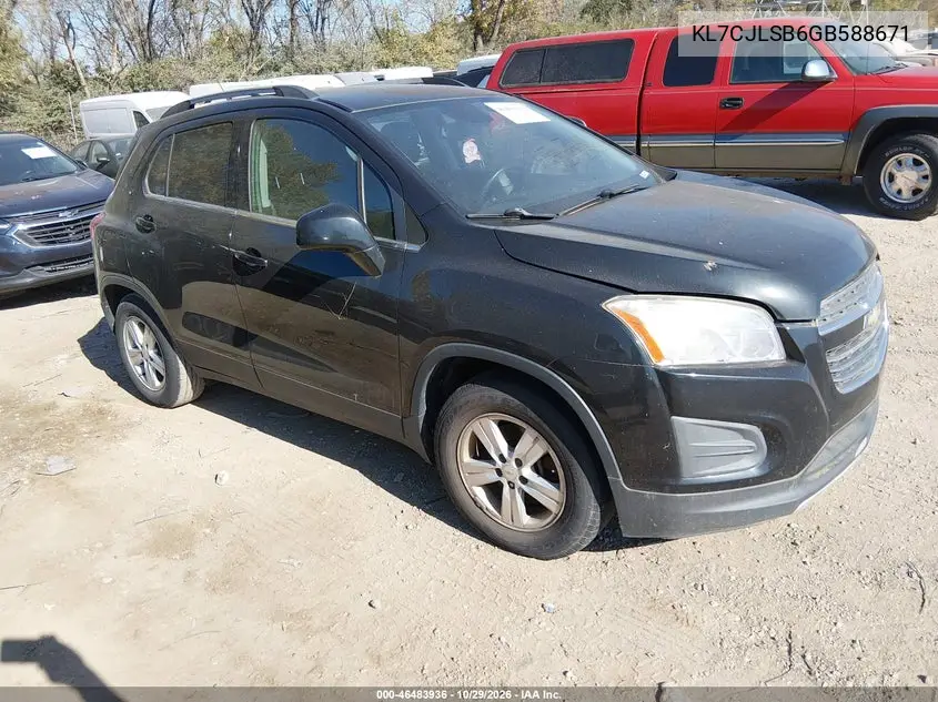 CHEVROLET TRAX 2016, VIN KL7CJLSB6GB588671