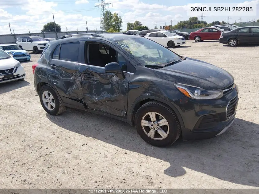 CHEVROLET TRAX 2017, VIN 3GNCJLSB2HL282285