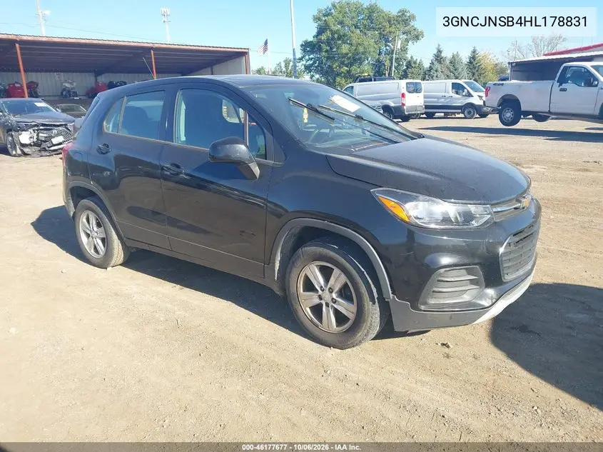 CHEVROLET TRAX 2017, VIN 3GNCJNSB4HL178831
