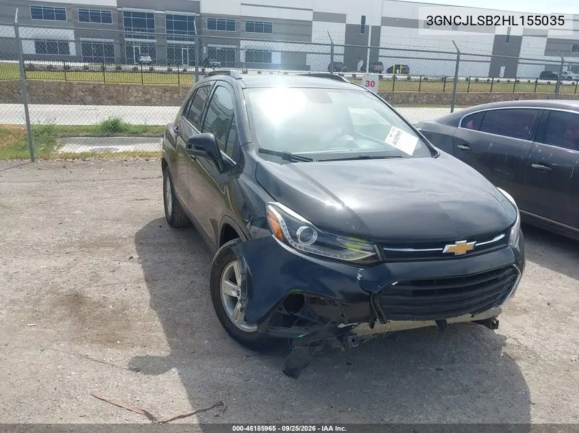 CHEVROLET TRAX 2017, VIN 3GNCJLSB2HL155035