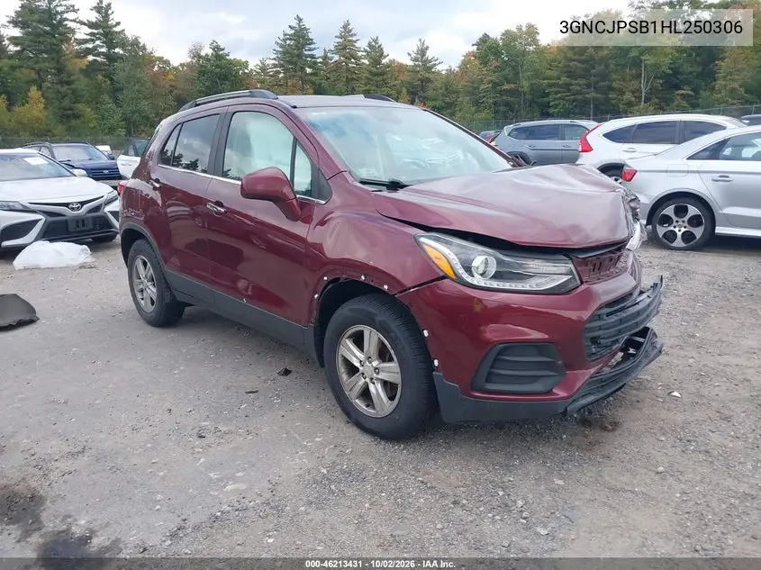 CHEVROLET TRAX 2017, VIN 3GNCJPSB1HL250306