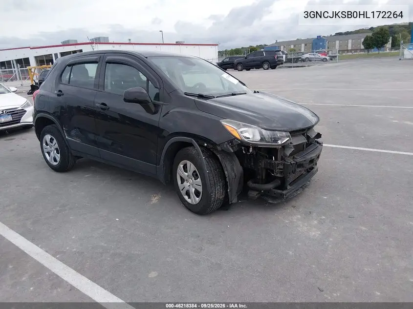 CHEVROLET TRAX 2017, VIN 3GNCJKSB0HL172264