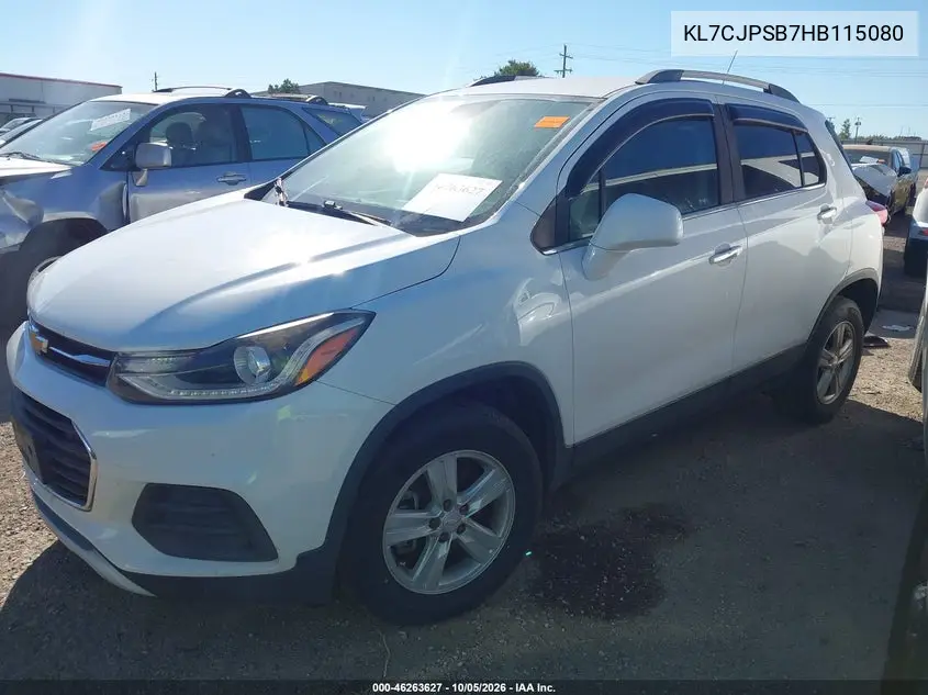 2017 CHEVROLET TRAX VIN KL7CJPSB7HB115080 — фото 2