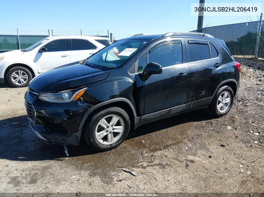 2017 CHEVROLET TRAX VIN 3GNCJLSB2HL206419 — фото 2