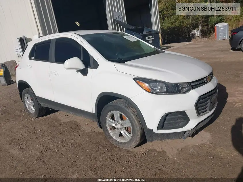 CHEVROLET TRAX 2017, VIN 3GNCJNSB0HL263911