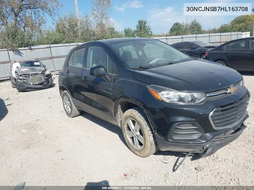 CHEVROLET TRAX 2017, VIN 3GNCJNSB7HL163708