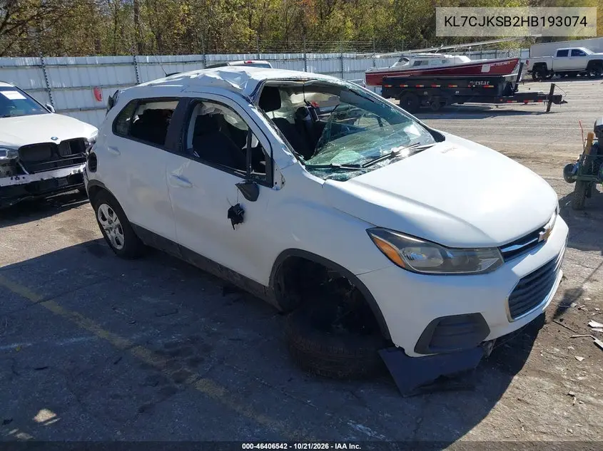 CHEVROLET TRAX 2017, VIN KL7CJKSB2HB193074
