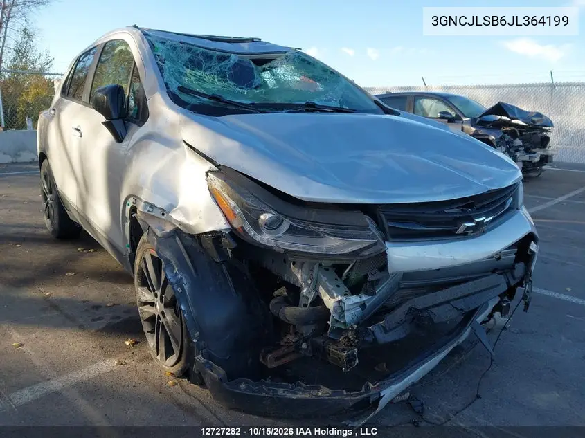 CHEVROLET TRAX 2018, VIN 3GNCJLSB6JL364199