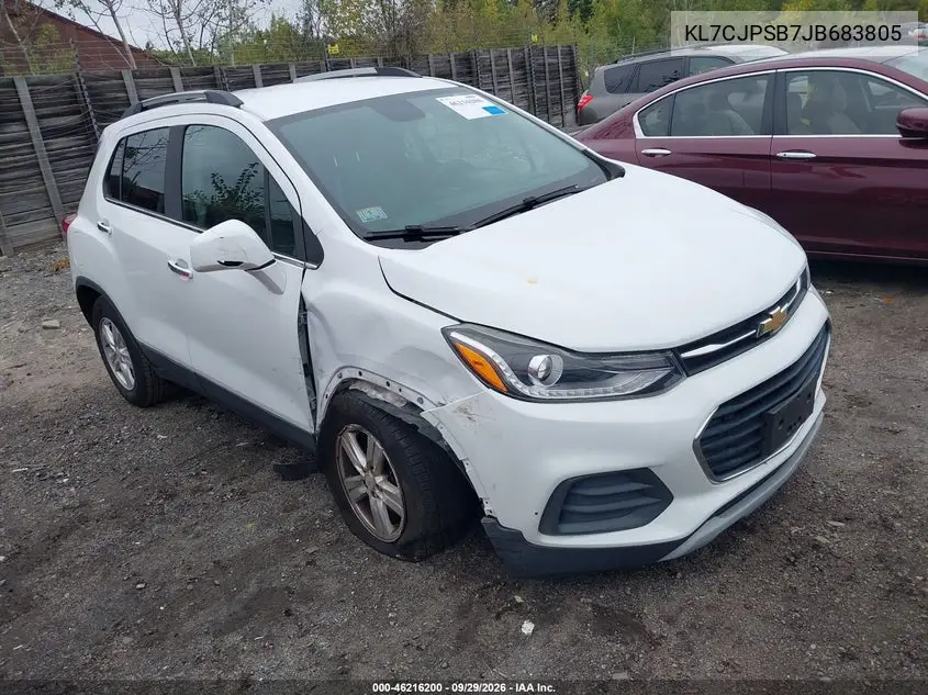 CHEVROLET TRAX 2018, VIN KL7CJPSB7JB683805