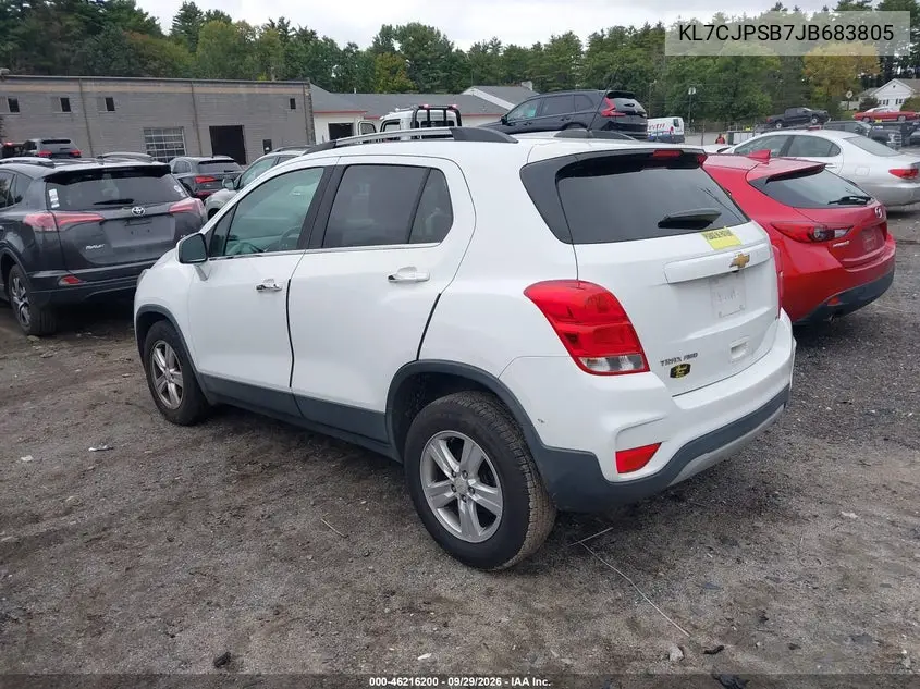 2018 CHEVROLET TRAX VIN KL7CJPSB7JB683805 — фото 3