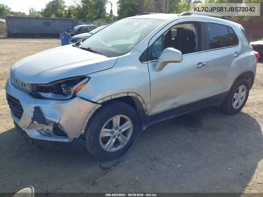 2018 CHEVROLET TRAX VIN KL7CJPSB1JB573042 — фото 2