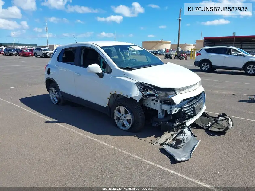 CHEVROLET TRAX 2018, VIN KL7CJNSB7JB587936