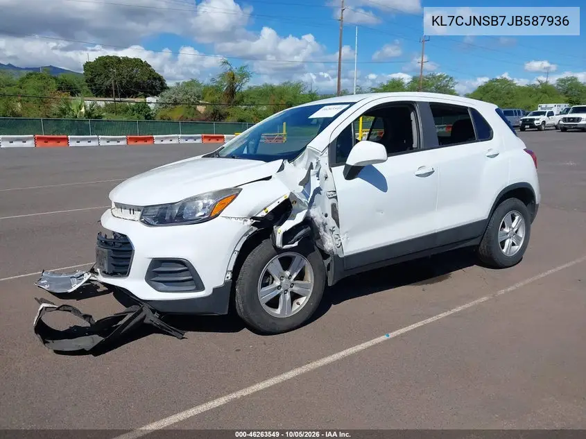 2018 CHEVROLET TRAX VIN KL7CJNSB7JB587936 — фото 2