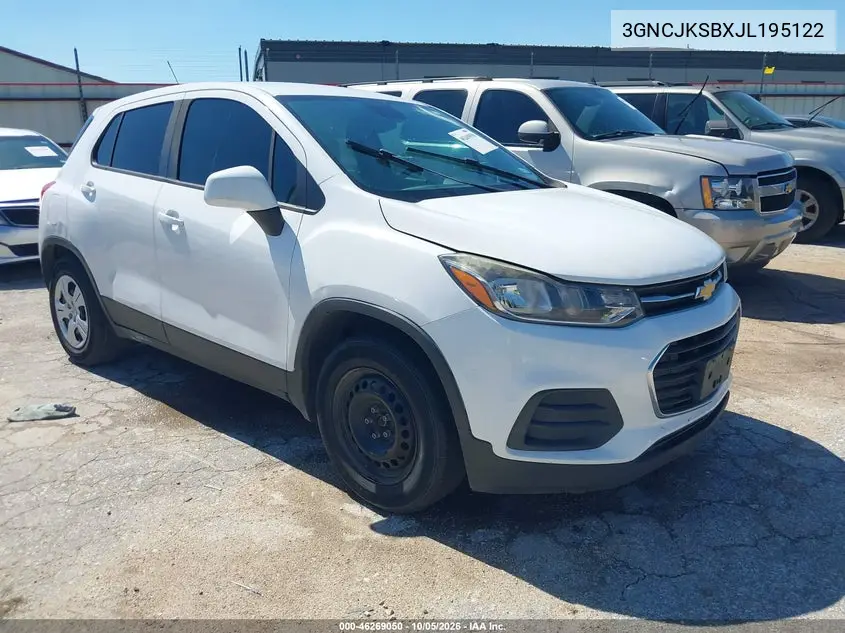 CHEVROLET TRAX 2018, VIN 3GNCJKSBXJL195122