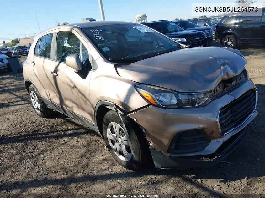 CHEVROLET TRAX 2018, VIN 3GNCJKSB5JL264573