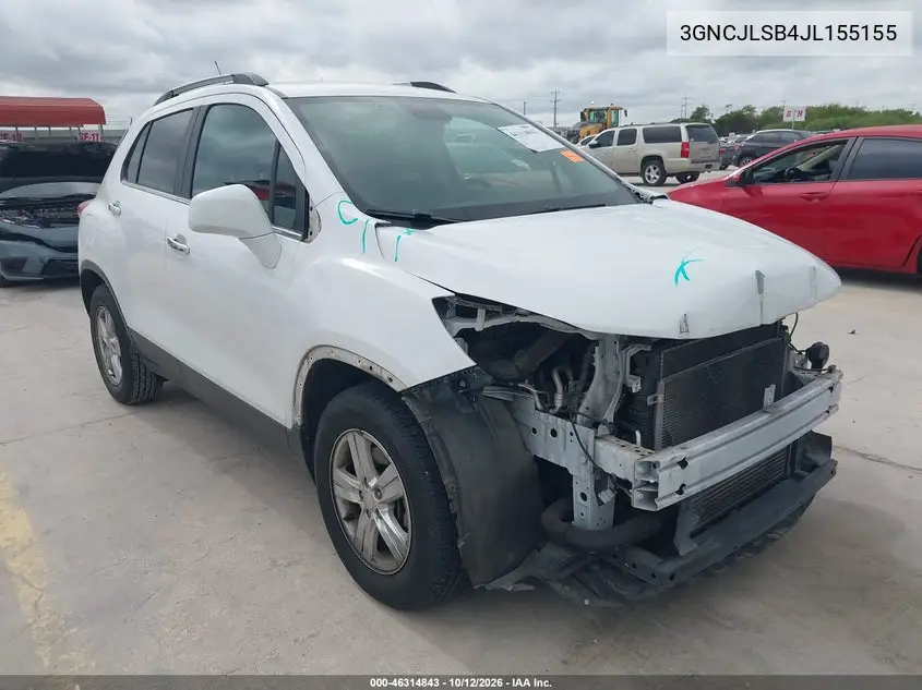 CHEVROLET TRAX 2018, VIN 3GNCJLSB4JL155155