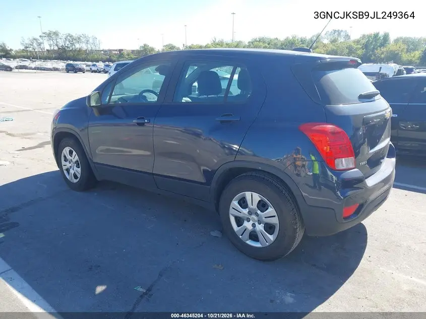 CHEVROLET TRAX 2018, VIN 3GNCJKSB9JL249364