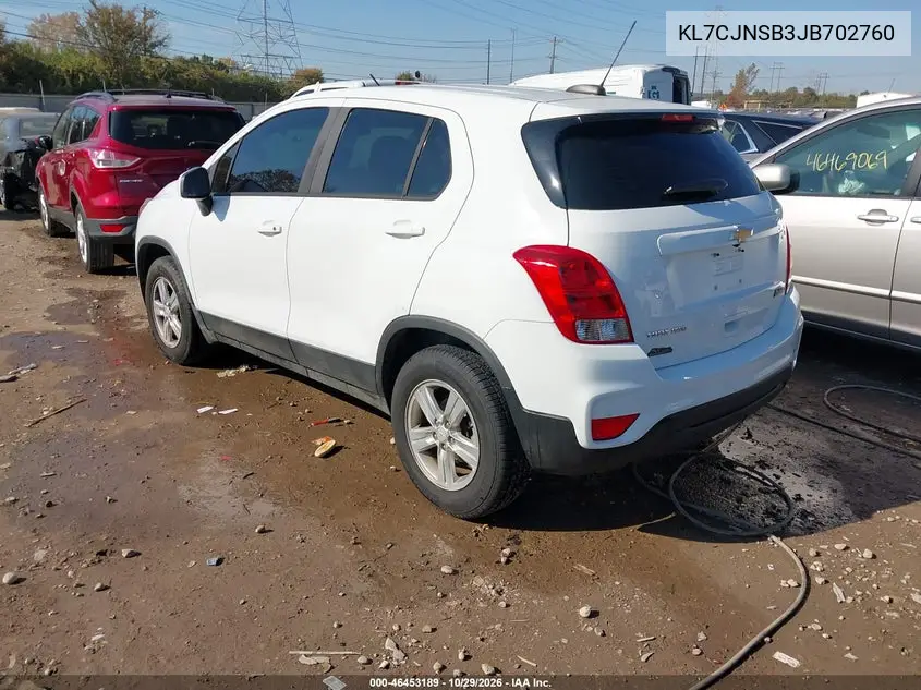 2018 CHEVROLET TRAX VIN KL7CJNSB3JB702760 — фото 3