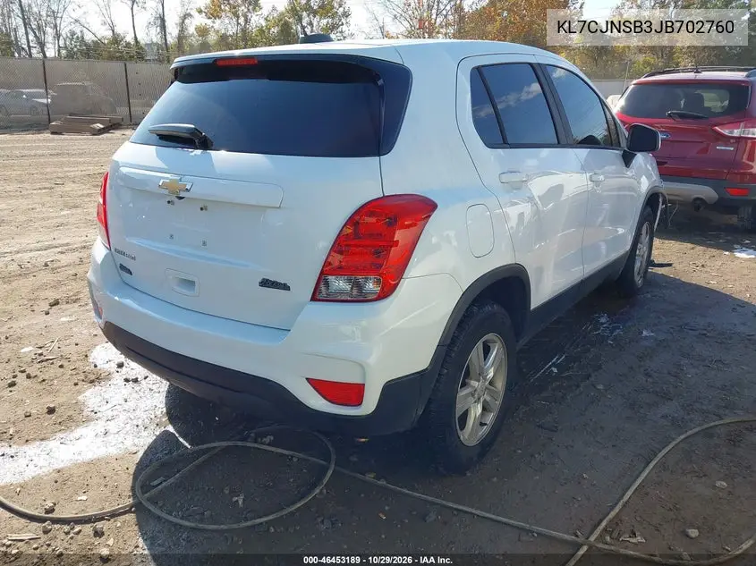 2018 CHEVROLET TRAX VIN KL7CJNSB3JB702760 — фото 4