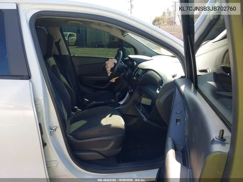 2018 CHEVROLET TRAX VIN KL7CJNSB3JB702760 — фото 5