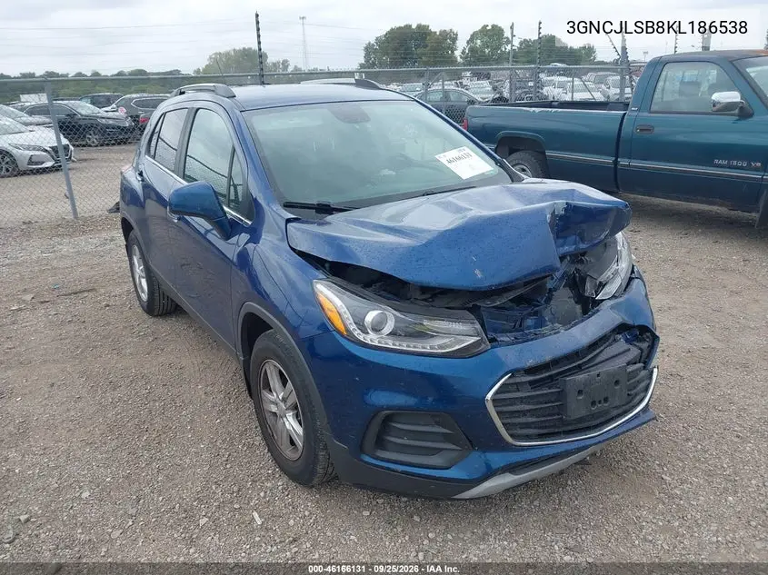 CHEVROLET TRAX 2019, VIN 3GNCJLSB8KL186538