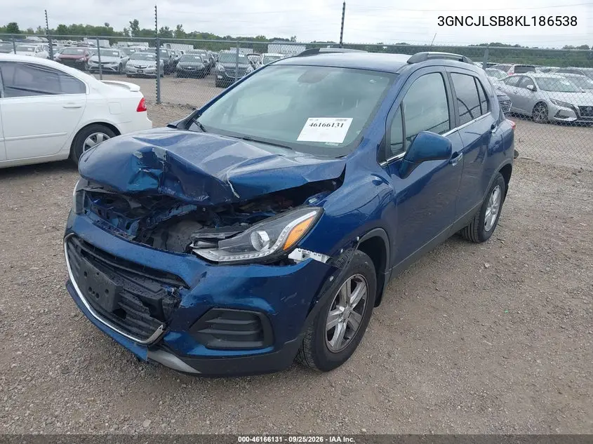 2019 CHEVROLET TRAX VIN 3GNCJLSB8KL186538 — фото 2
