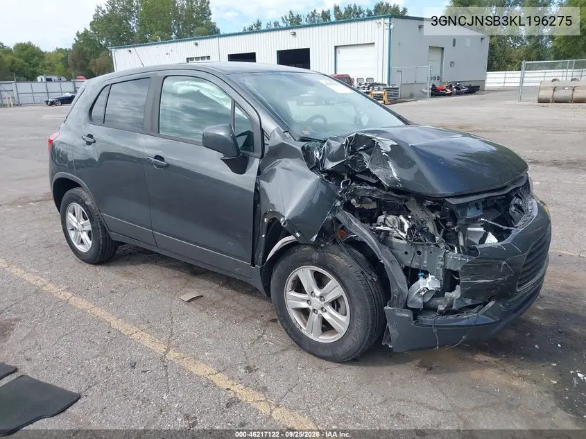 CHEVROLET TRAX 2019, VIN 3GNCJNSB3KL196275