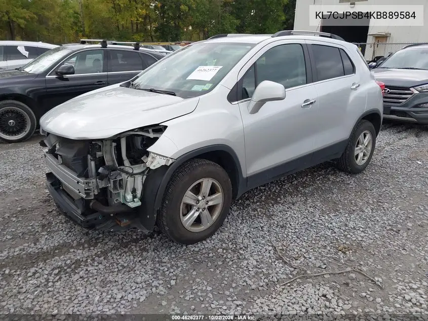 2019 CHEVROLET TRAX VIN KL7CJPSB4KB889584 — фото 2