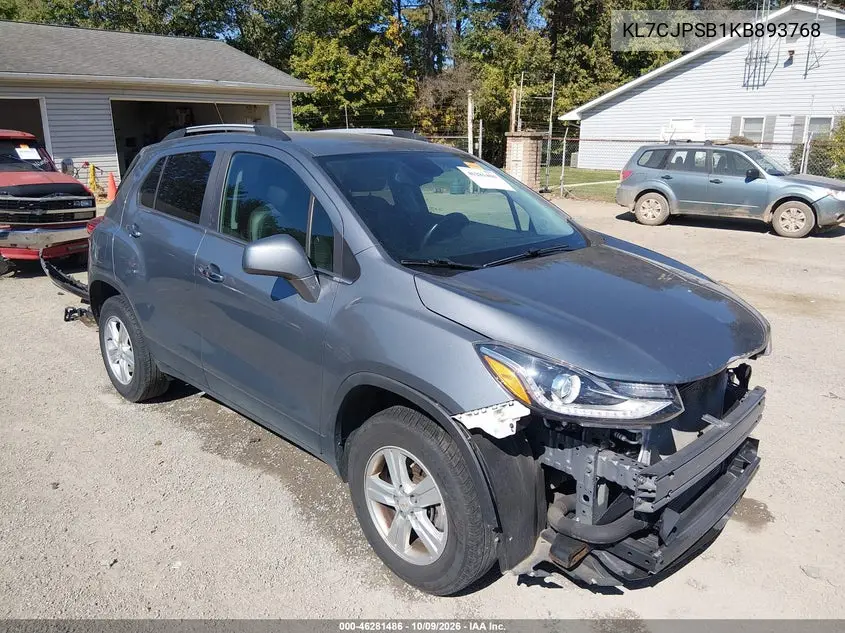CHEVROLET TRAX 2019, VIN KL7CJPSB1KB893768