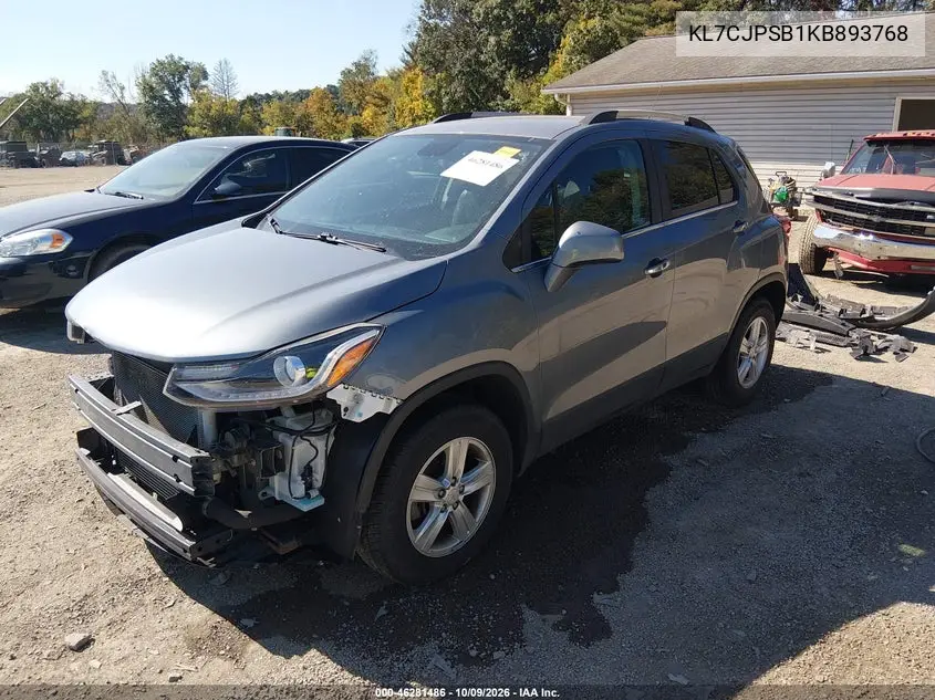2019 CHEVROLET TRAX VIN KL7CJPSB1KB893768 — фото 2