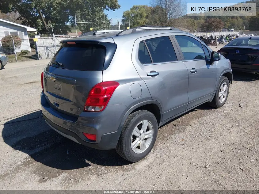 2019 CHEVROLET TRAX VIN KL7CJPSB1KB893768 — фото 4
