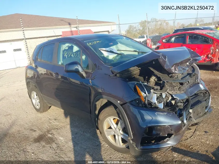 CHEVROLET TRAX 2019, VIN 3GNCJNSB2KL250472