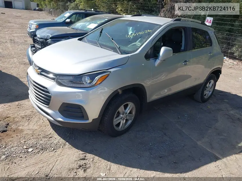 2019 CHEVROLET TRAX VIN KL7CJPSB2KB724116 — фото 2