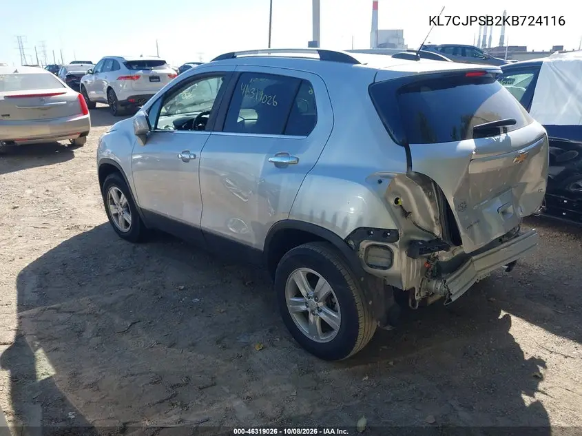 2019 CHEVROLET TRAX VIN KL7CJPSB2KB724116 — фото 3