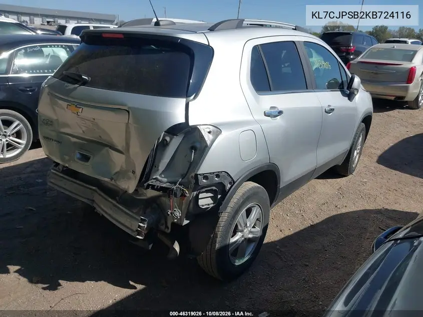 2019 CHEVROLET TRAX VIN KL7CJPSB2KB724116 — фото 4