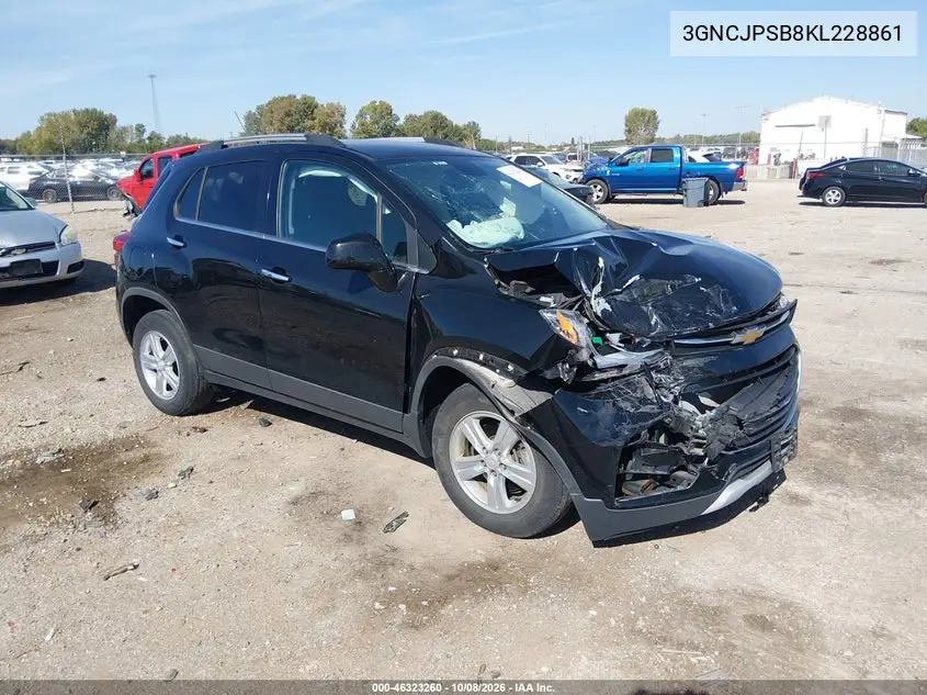 CHEVROLET TRAX 2019, VIN 3GNCJPSB8KL228861