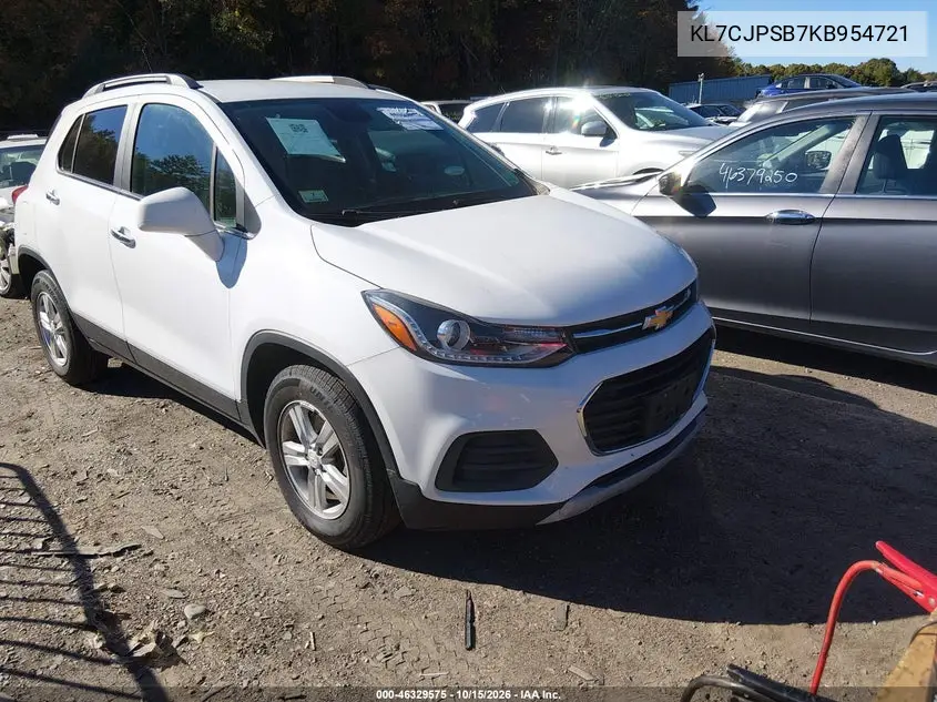 CHEVROLET TRAX 2019, VIN KL7CJPSB7KB954721